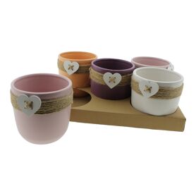 Pot Ceramic Heart Mix 13cm
