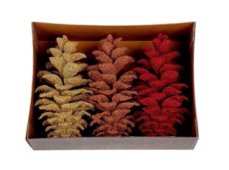 Deco Pinecone Sugar 3 Pcs L30w22h11