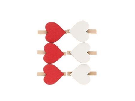 Heart On Clip 6pcs L11w2h16