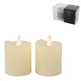 Led Candle Creme Set 2