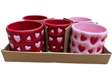 Pot Cement Heart 13cm
