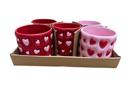 Pot Cement Heart 11cm