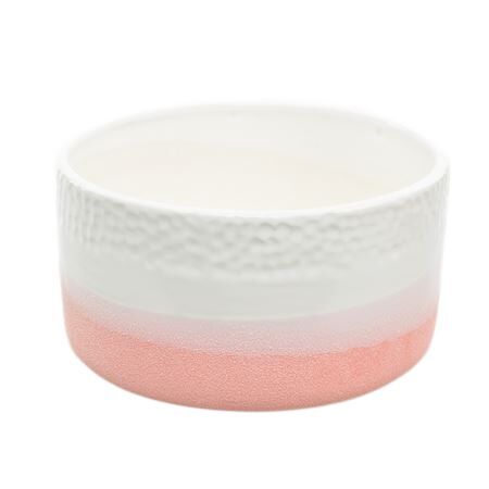Bowl Ceramic White Pink D20