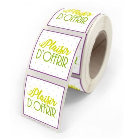 Sticker 40*35mm x500 Plaisir D'Offrir