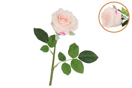 Silk Rose Real Touch Pink 43cm Nm