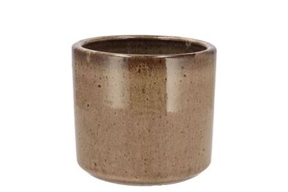 Javea Cilinder Pot Glazed Taupe 15x14cm