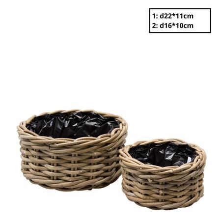 Rattan Terima tray S/2 d22*11cm