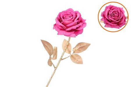 Silk Rose Goldie Fuchsia 75cm Nm