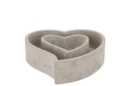 Concrete Heart Grey 18.5x17x5cm