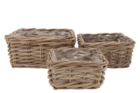 Rattan Kuboo Square S/3 20x10/24x12/29x14cm