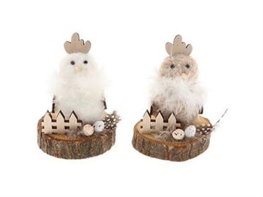 Chicken On Wood 2ass L7w7h11.5