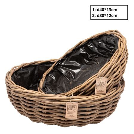 Rattan Terima bowl S/2 d40*13cm