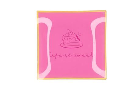 Plate Square Life Is Sweet 18x18x2cm