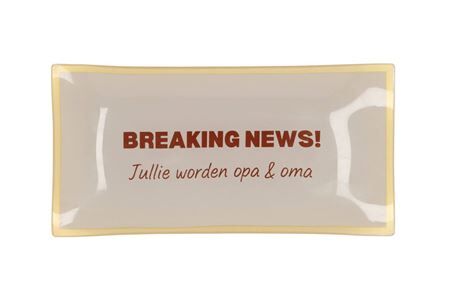 Plate Rectangle Breaking News! 20x10x2cm