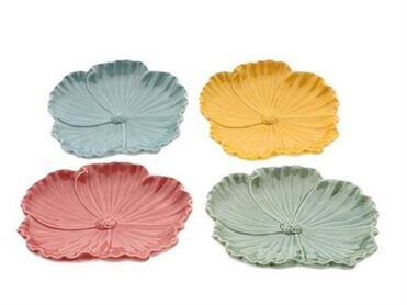 Plate Flower 4ass H3.5d20.5