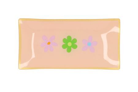 Plate Rectangle Flowers 20x10x2cm