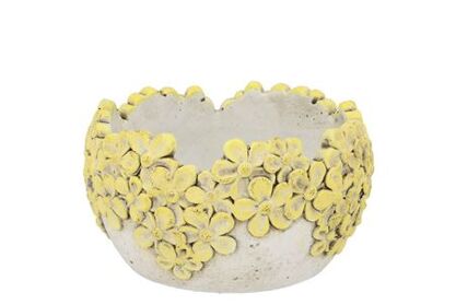 Dante Light Yellow Pot Bloom Oval 18x18x10cm