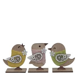 Deko Vogel Holz 8*4.5*12cm
