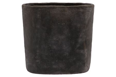 Iron Stone Grey Oval Pot 37x16x37cm
