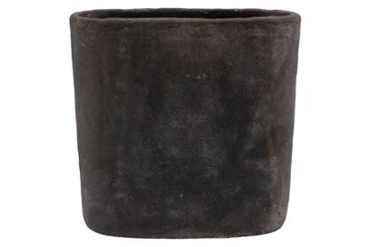 Iron Stone Grey Oval Pot 37x16x37cm