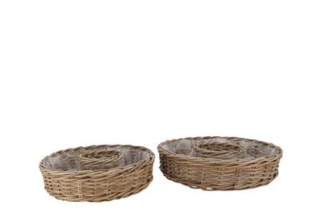 Rattan Kuboo Ring Basket S/2 40x10cm / 50x11cm