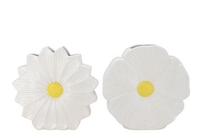 Bloom White Vase Daisy Ass 40x11x40cm