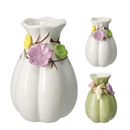 AVase oiseau/fleur d13.5*20cm