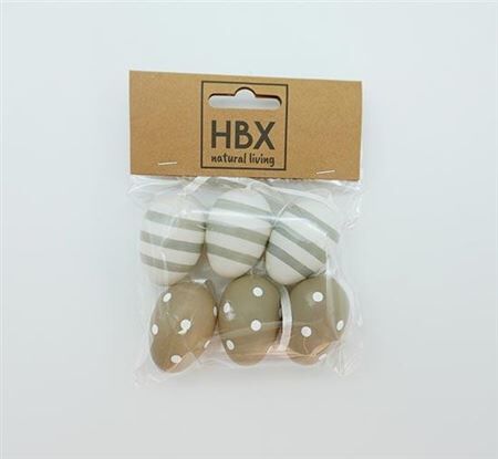 Egg Stripe/dots 6 Pcs L13w10h2
