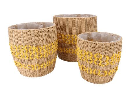 Gaby Yellow Pot S/3 37x38/32x34/27x28cm Nm