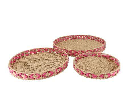 Gaby Fuschsia Tray S/3 30x4/40x4/50x5cm Nm