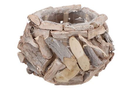 Driftwood Pot Whitewash 25x16cm
