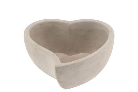 Béton Coupe Coeur Gris 14x6cm