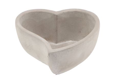 Béton Coupe Coeur Gris 17x8cm