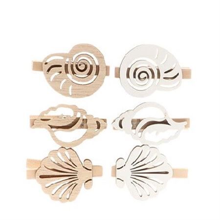 Deco knijper schelp d05cm x6