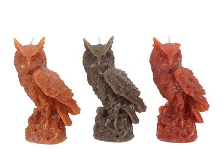 Candle Frosty Sitting Owl Scottish Brown Mix 7x17c