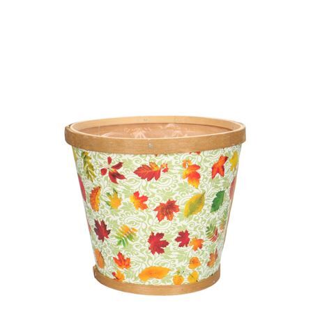 Bois feuille/pot d17*15cm