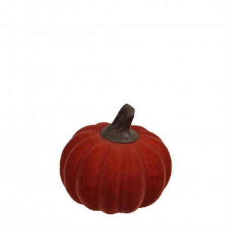 Deco pompoen flock d5*5.5cm