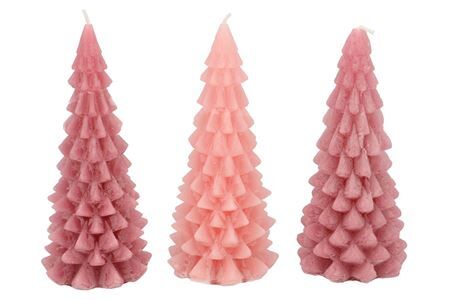 Candle Frosty X-mas Tree Sweets Pink Mix 9x20cm As