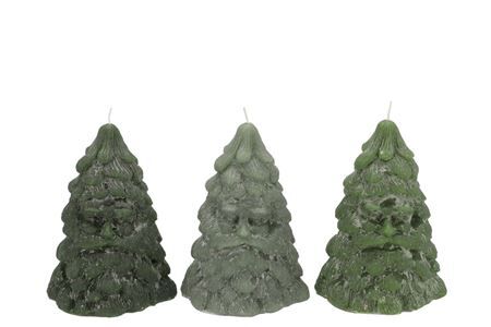 Candle Frosty Tree Man Majestic Green Mix 9x9cm Nm