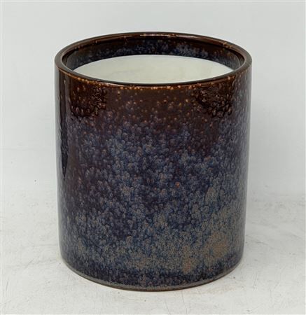 Pot Ceramic Blue Glazed D13