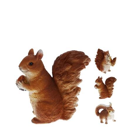 Deco squirrel 15cm ass.