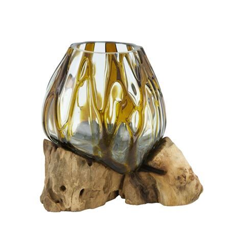 Glass Root teak wood 20*20*20cm