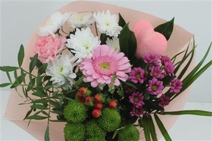 Boeket 9-10 Tak Roze Valentijn