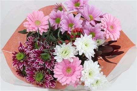 Boeket 9-10 Tak Roze